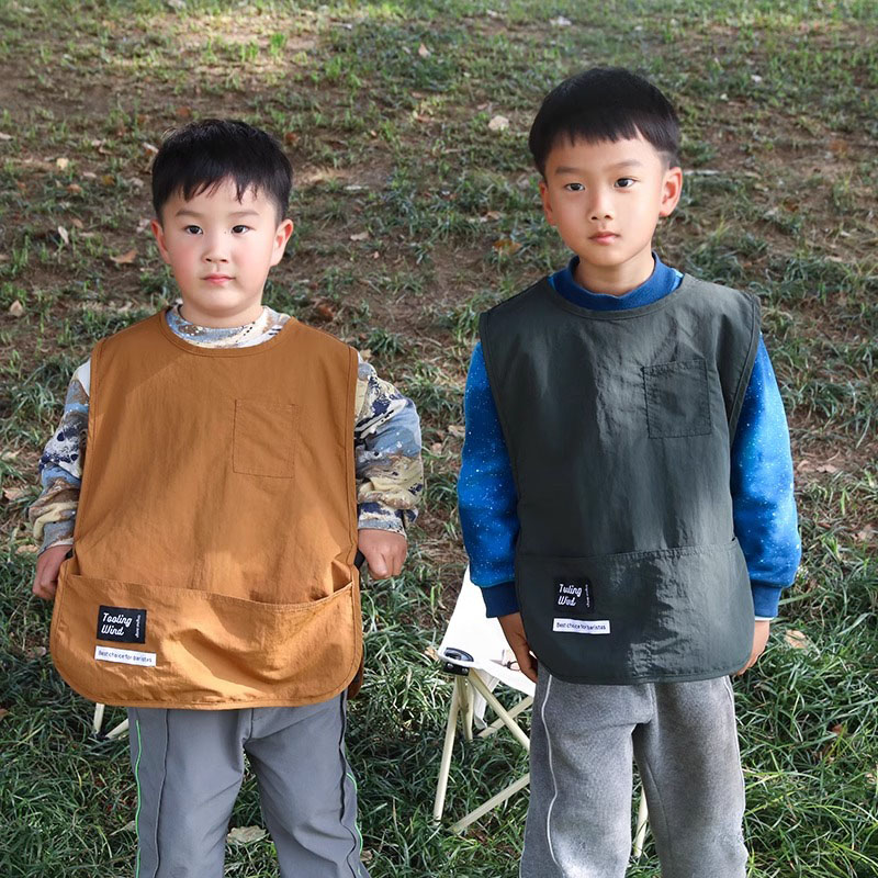 Camping Cooking Kids - Oilproof Waterproof Kids Apron with Pockets