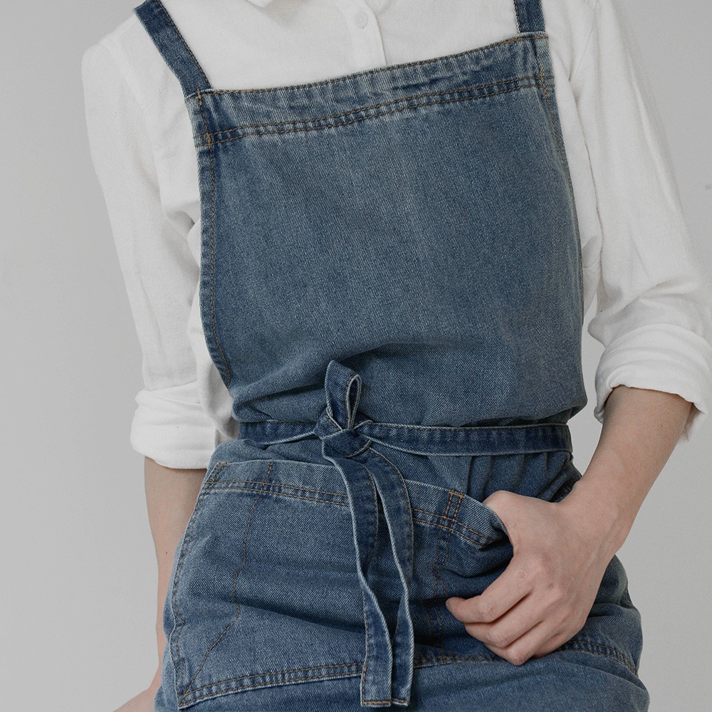 Japan Camping Cooking - Korean Denim Overalls Work Clothes Korean