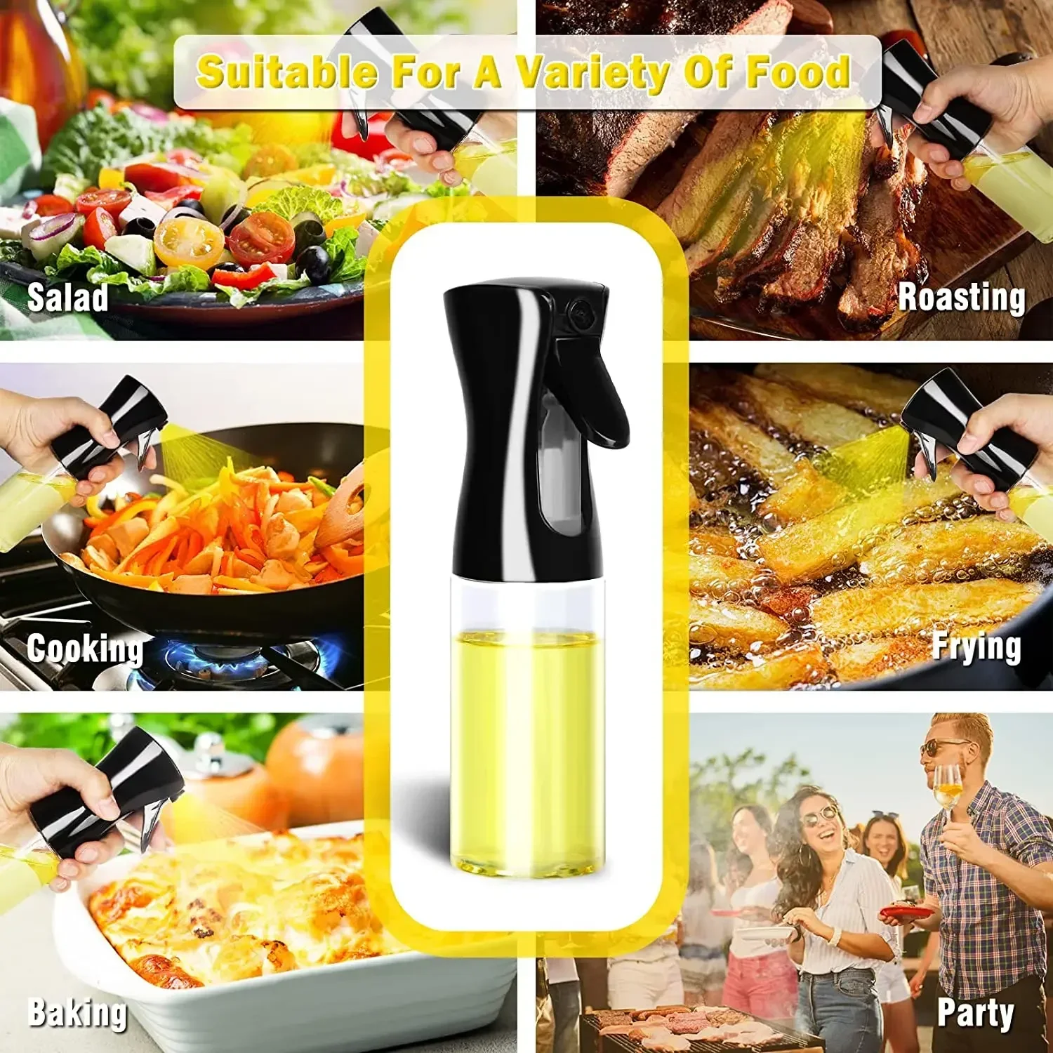 Camping Cooking Oil Bottle - 500ml Plastic Oil Spray Bottle Kitchen