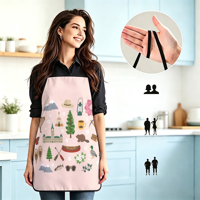 Japan Camping Cooking - 1PC【Apron】2DFlat effect，Printed with outdoor camping motifs，Reusable，Suitable