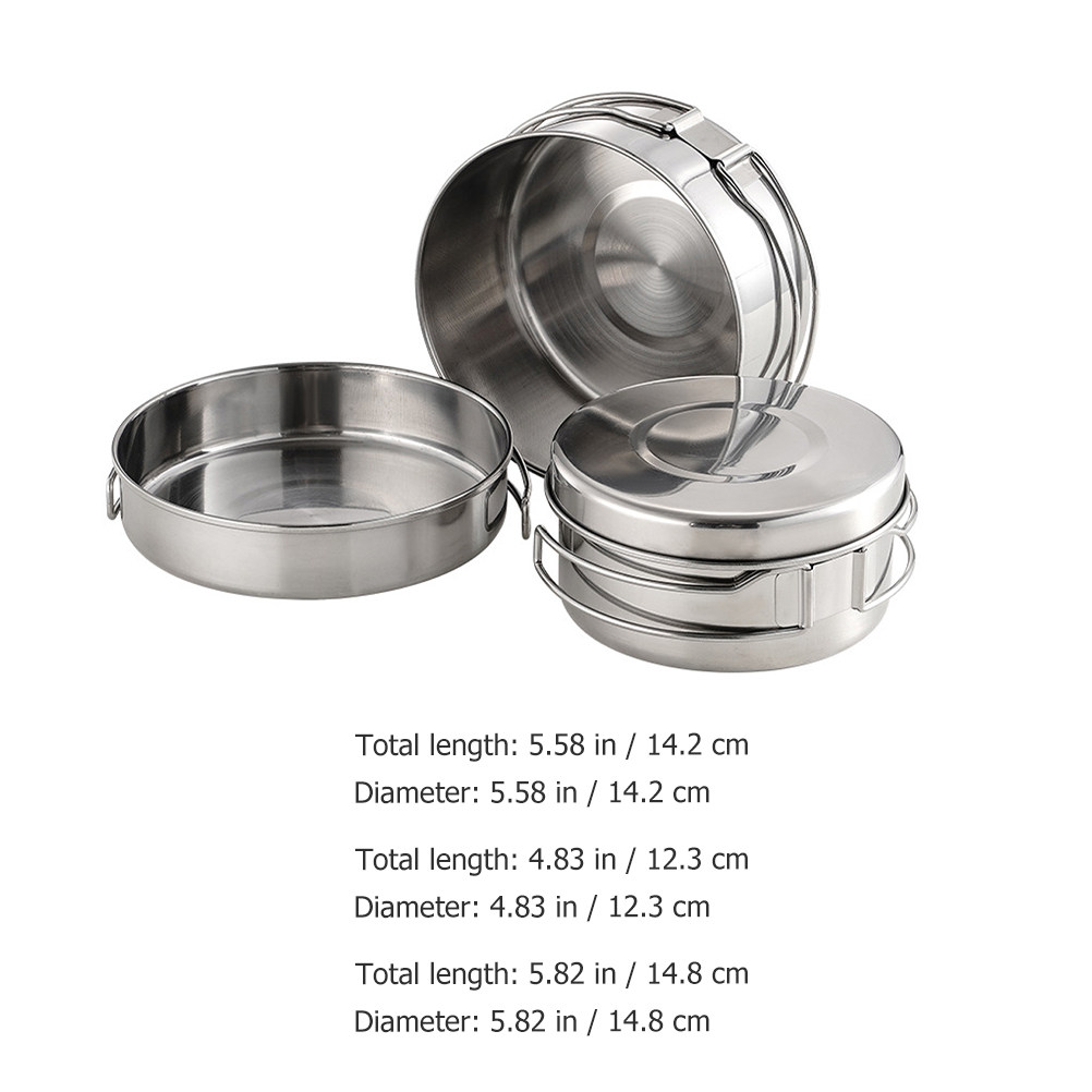 1Set Stainless Steel Camping C - đánh giá và giá Camping Cooking Pan