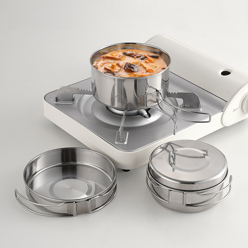 1Set Stainless Steel Camping C - đánh giá và giá Camping Cooking Pan