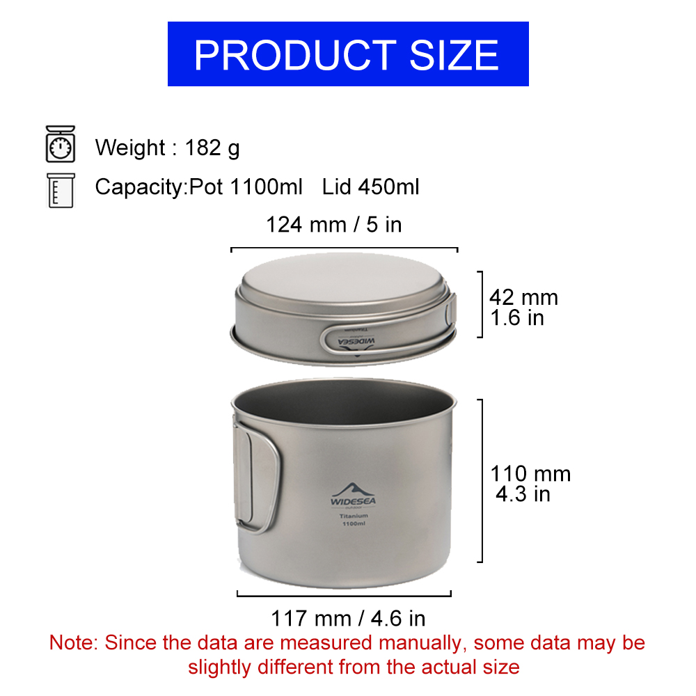 Widesea Ultralight Titanium Ca - đánh giá và giá Camping Cooking Pan