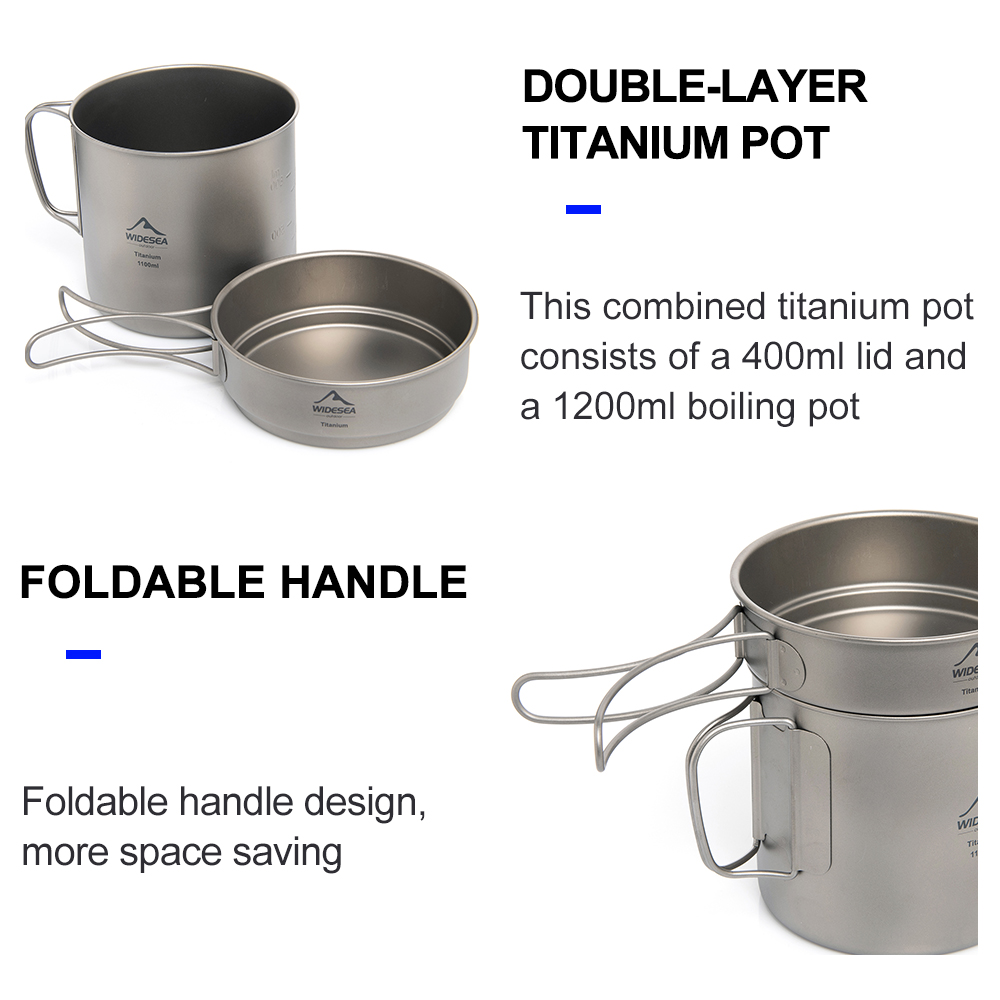 Widesea Ultralight Titanium Ca - đánh giá và giá Camping Cooking Pan