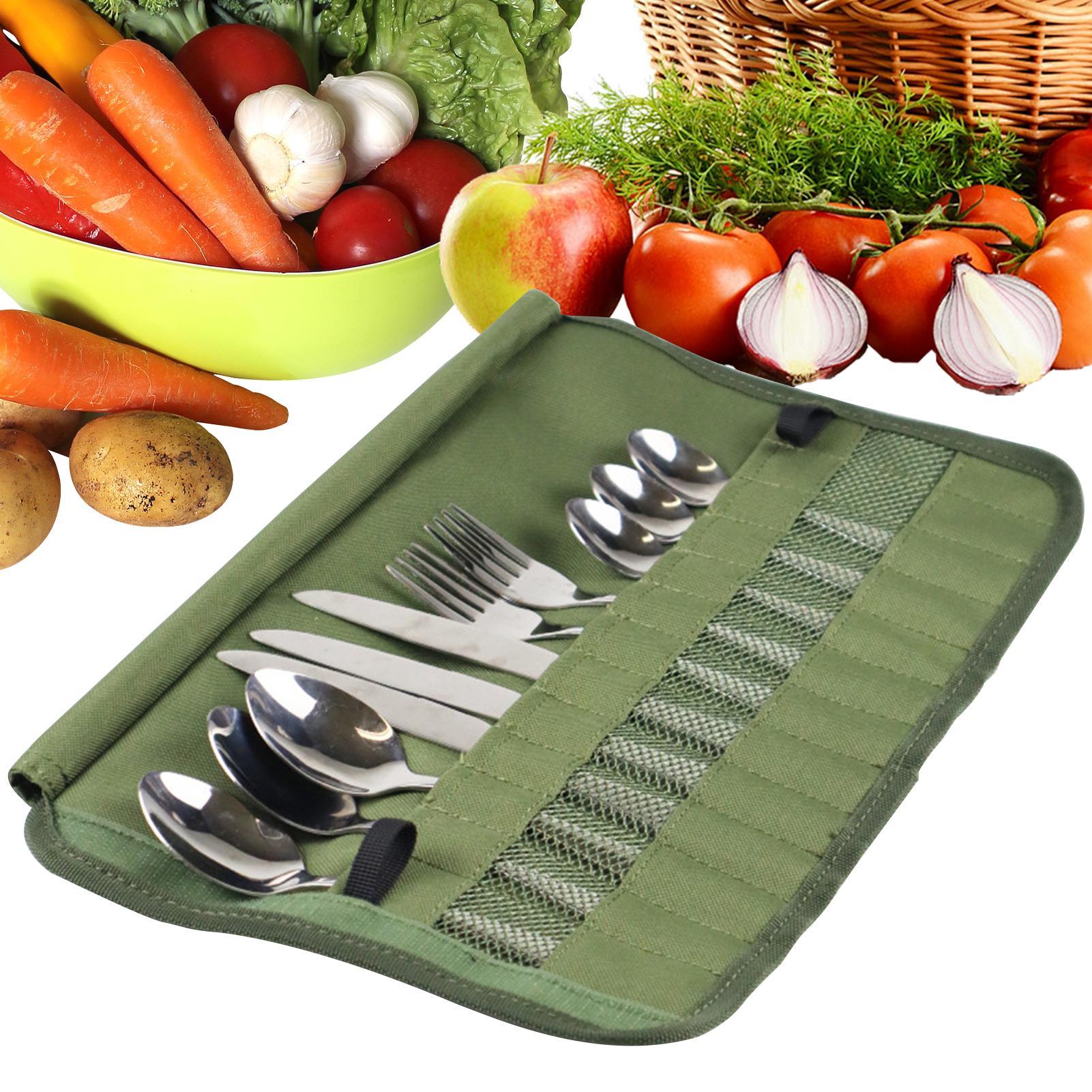 Camping Tableware Roll Bag Kit - đánh giá và giá Camping Cooking Utensil Roll