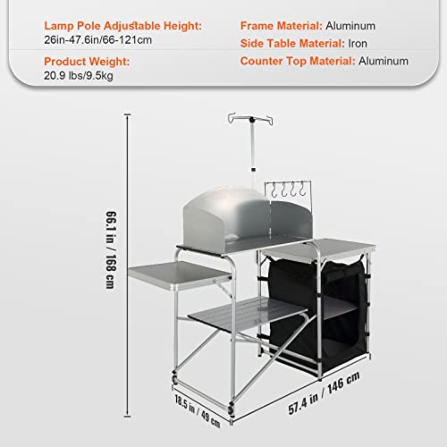 Camping Kitchen Table, Folding - đánh giá và giá Camping Cooking Table With Storage