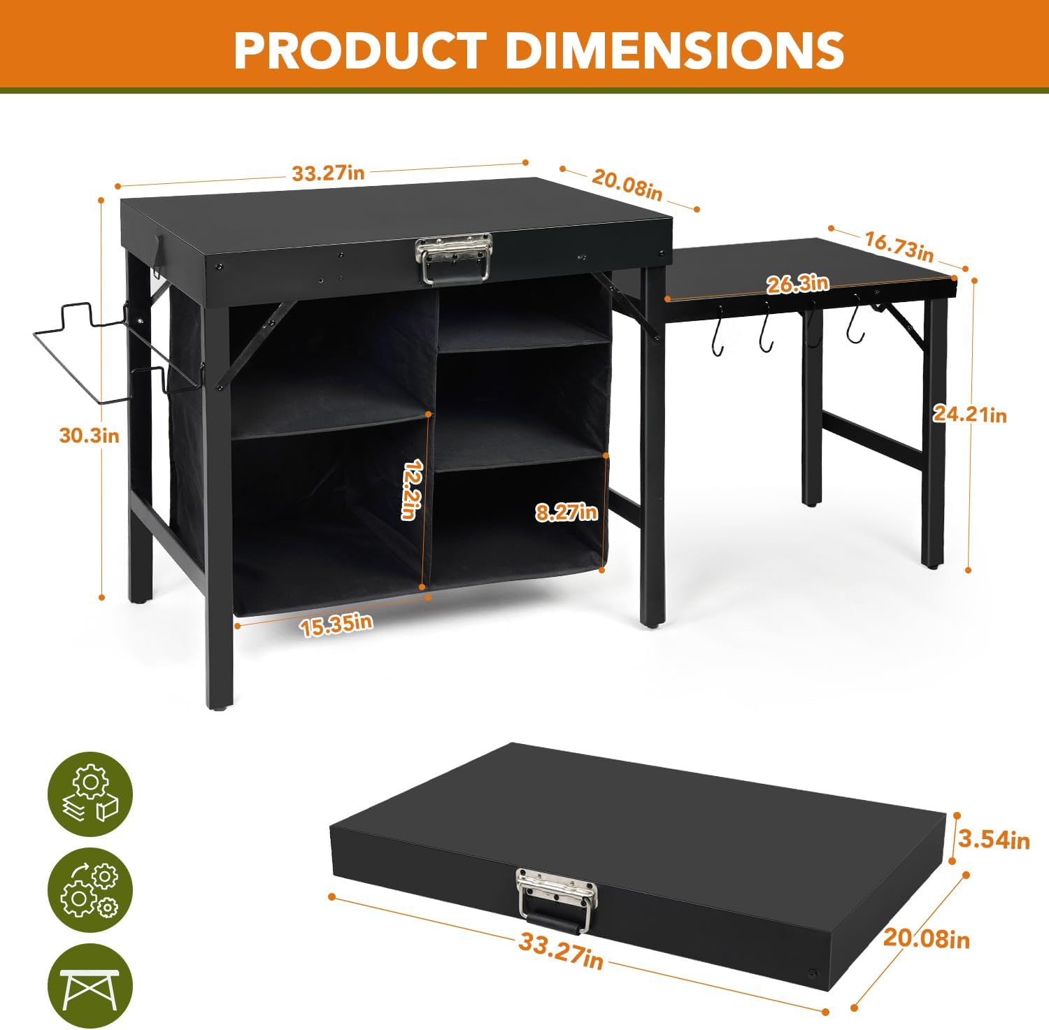 Portable Foldable Griddle Stan - đánh giá và giá Camping Cooking Table With Storage