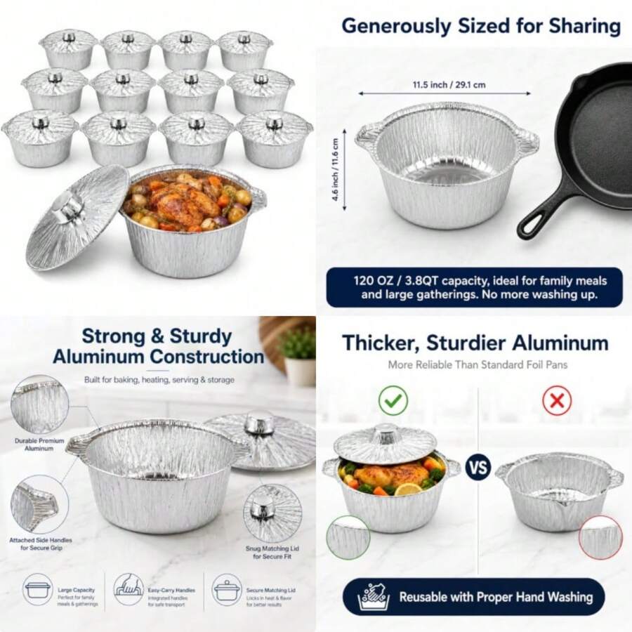 12 Pack Disposable Pot With Li - đánh giá và giá Camping Cooking Pan