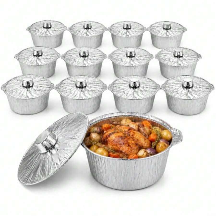 12 Pack Disposable Pot With Li - đánh giá và giá Camping Cooking Pan
