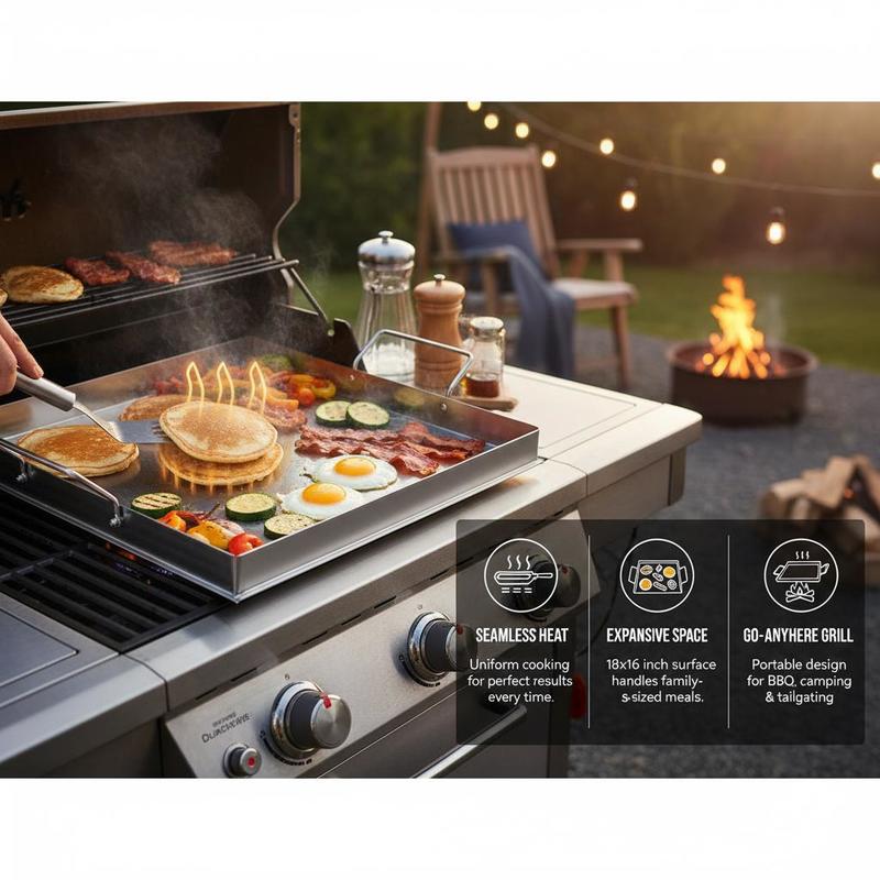 Universal Flat Top Griddle 18x - đánh giá và giá Camping Cooking Pan