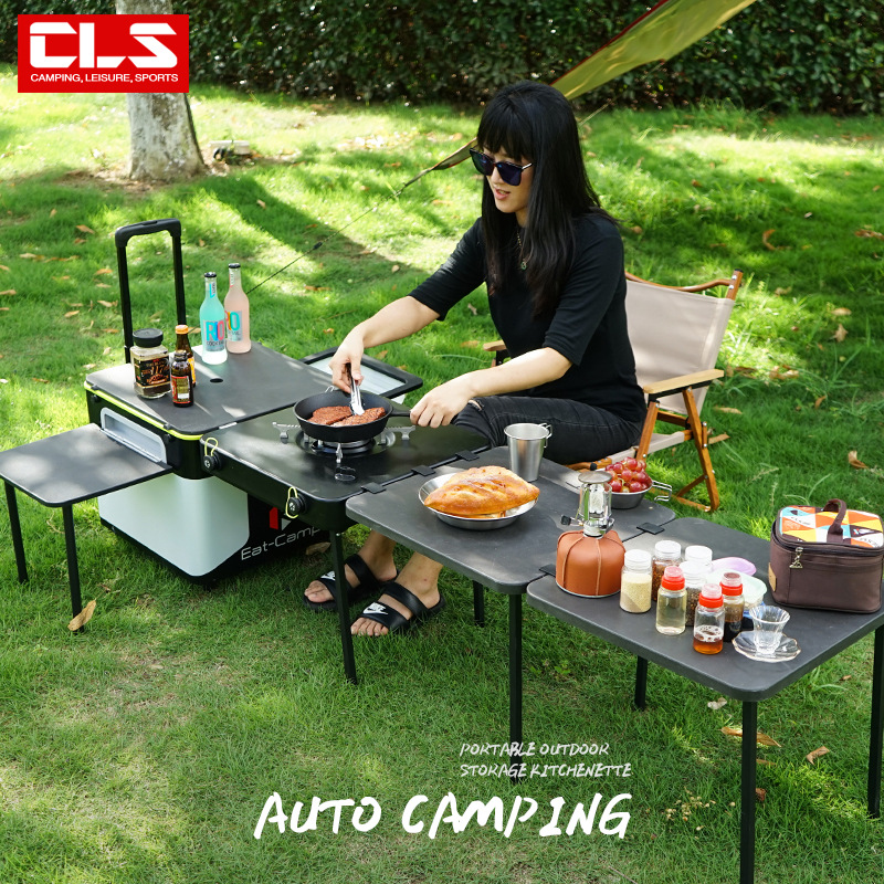 Portable Mobile Camping Kitche - đánh giá và giá Camping Cooking Table With Storage