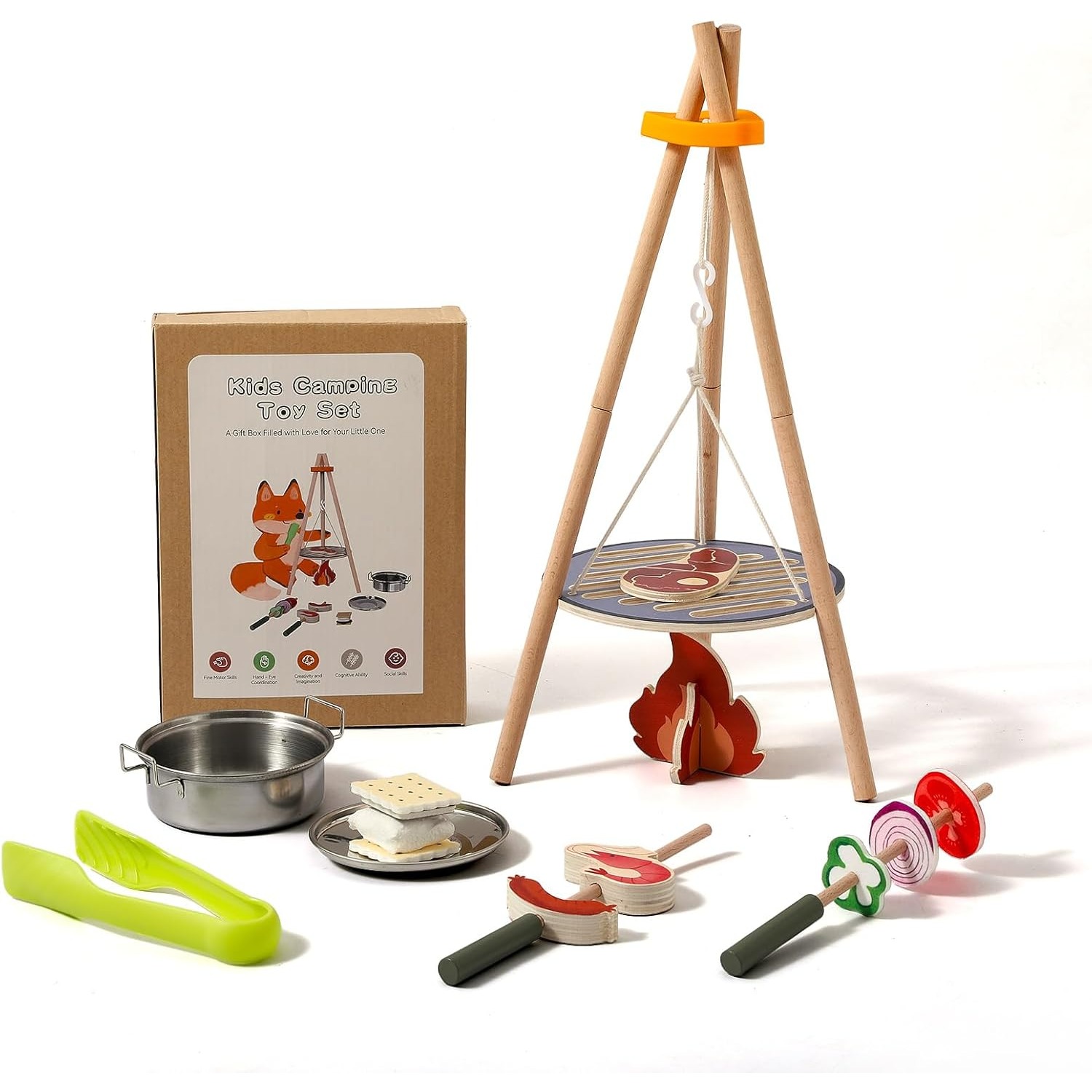 Wooden Kids Camping Toy Set Ca - đánh giá và giá Camping Cooking Kids