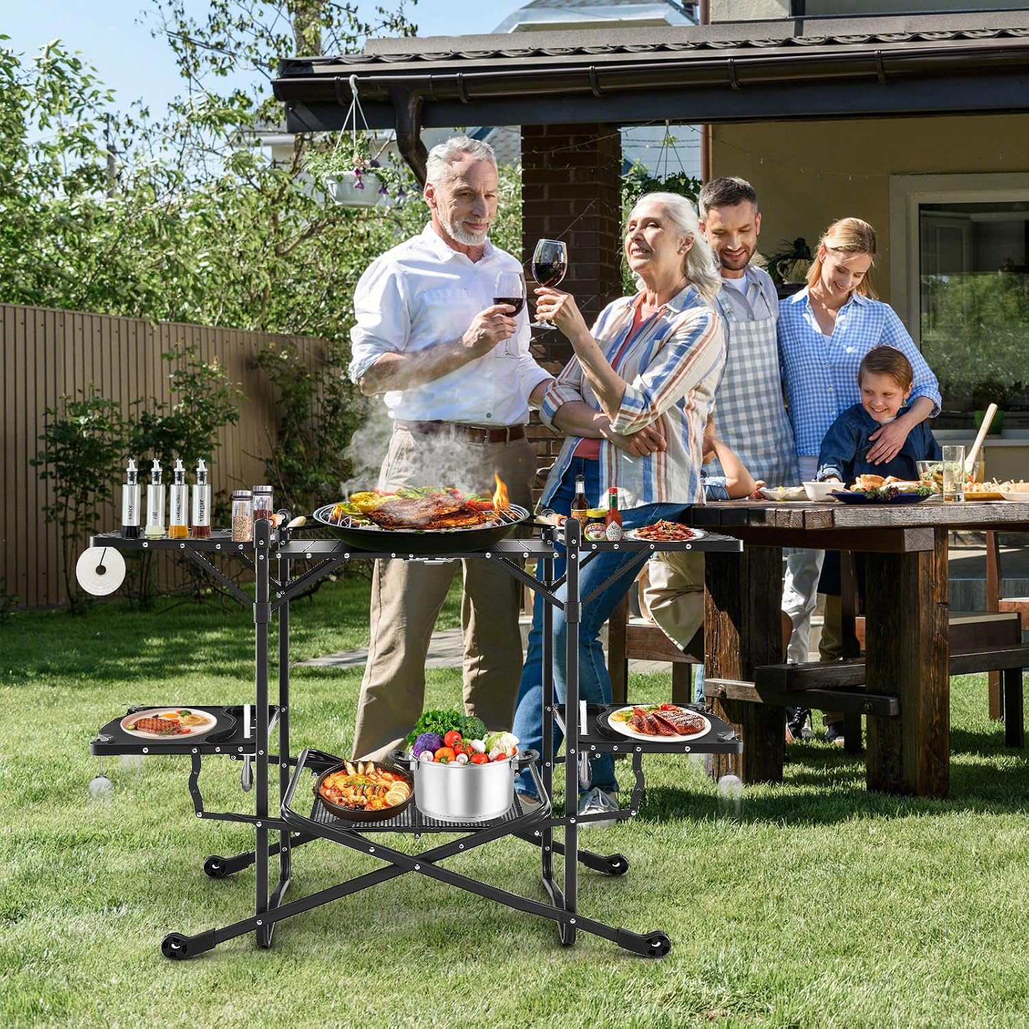Portable Outdoor Folding Cooki - đánh giá và giá Camping Cooking Table With Storage