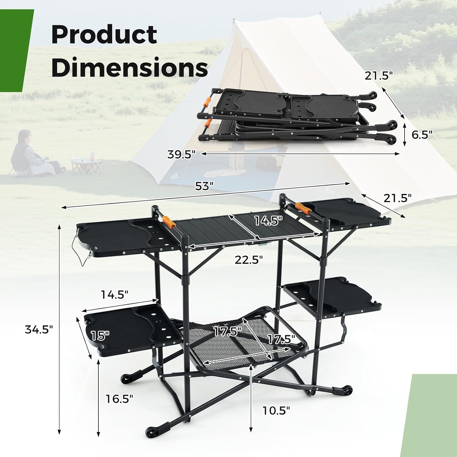 Portable Outdoor Folding Cooki - đánh giá và giá Camping Cooking Table With Storage