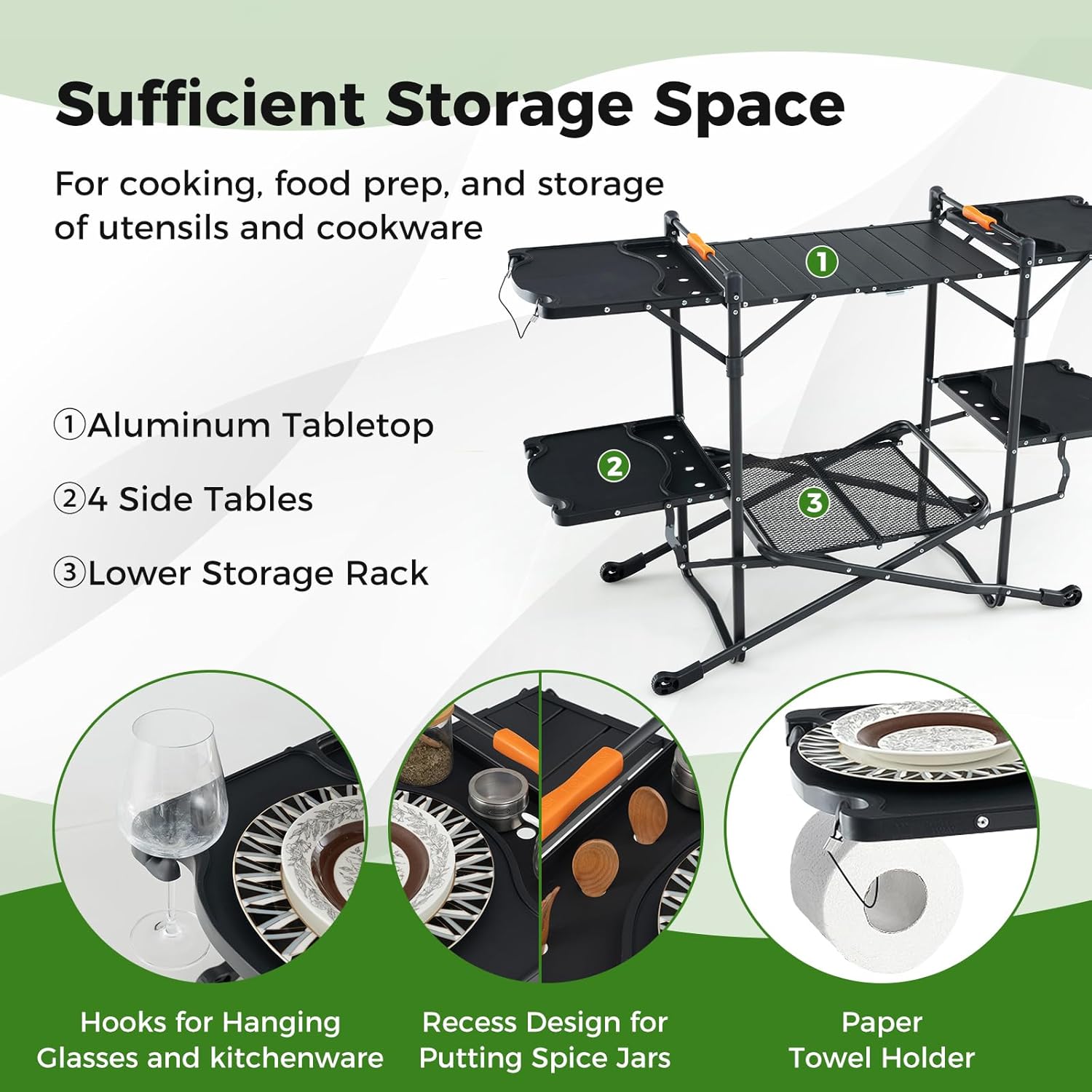 Portable Outdoor Folding Cooki - đánh giá và giá Camping Cooking Table With Storage