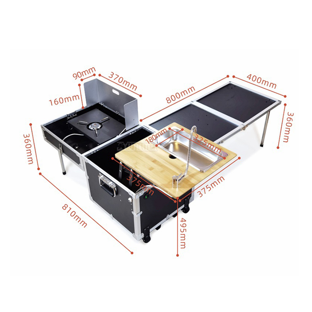 Outdoor movable kitchen Cookin - đánh giá và giá Camping Cooking Table With Storage