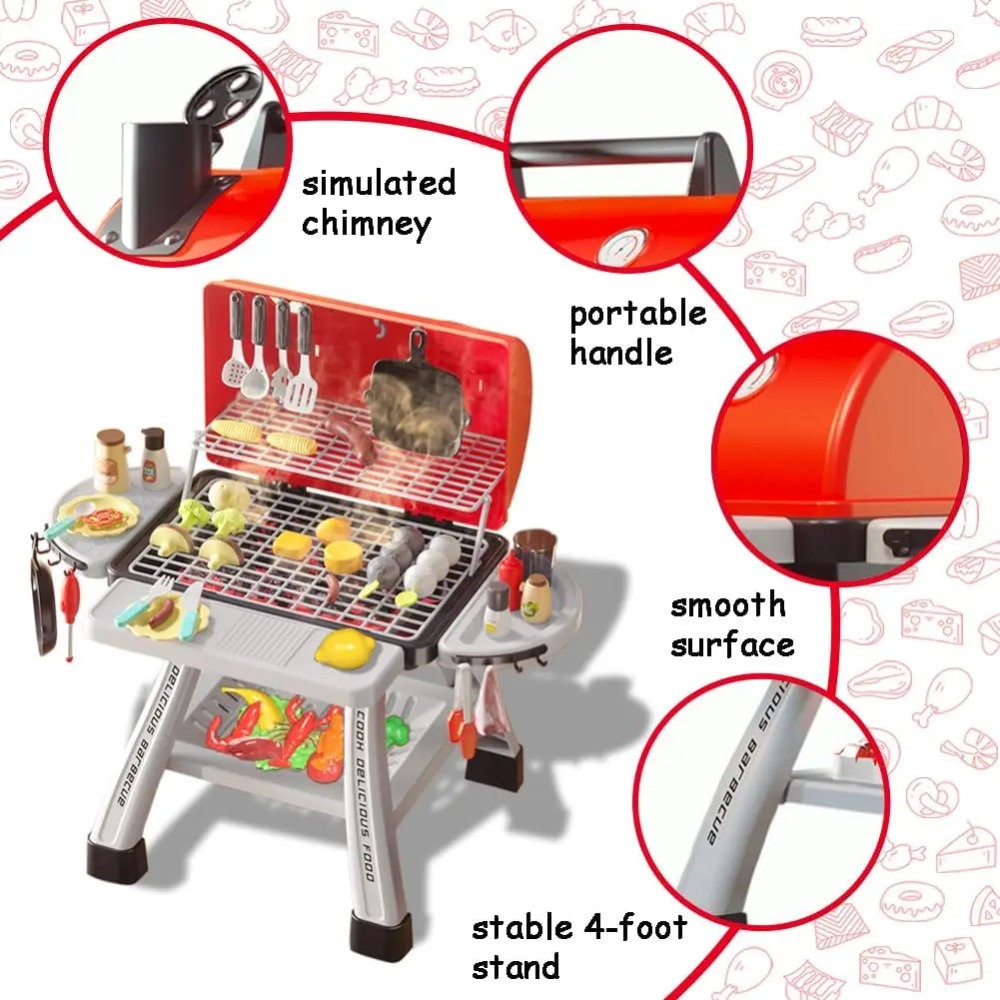 Barbecue Grill Toy Set Kids BB - đánh giá và giá Camping Cooking Kids
