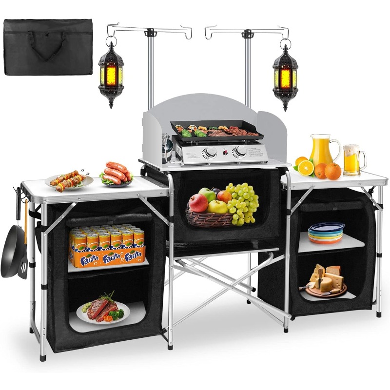 Hot-selling Outdoor Camping Mo - đánh giá và giá Camping Cooking Table With Storage