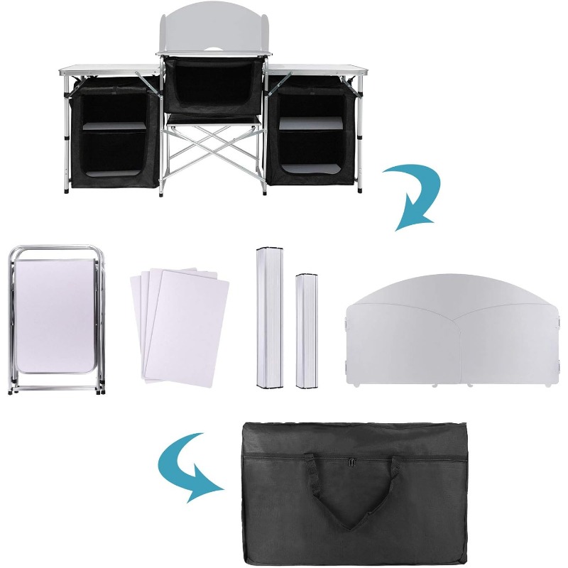 Hot-selling Outdoor Camping Mo - đánh giá và giá Camping Cooking Table With Storage