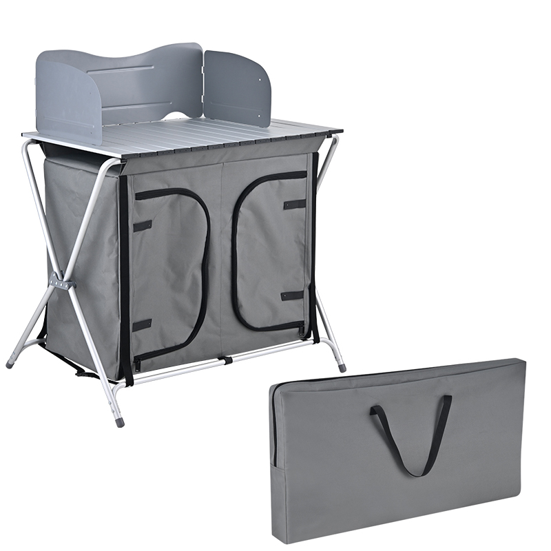 Aluminum Folding Outdoor Porta - đánh giá và giá Camping Cooking Table With Storage