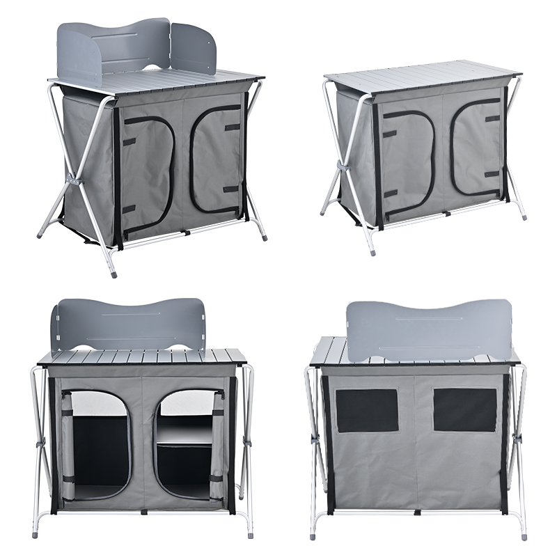 Aluminum Folding Outdoor Porta - đánh giá và giá Camping Cooking Table With Storage