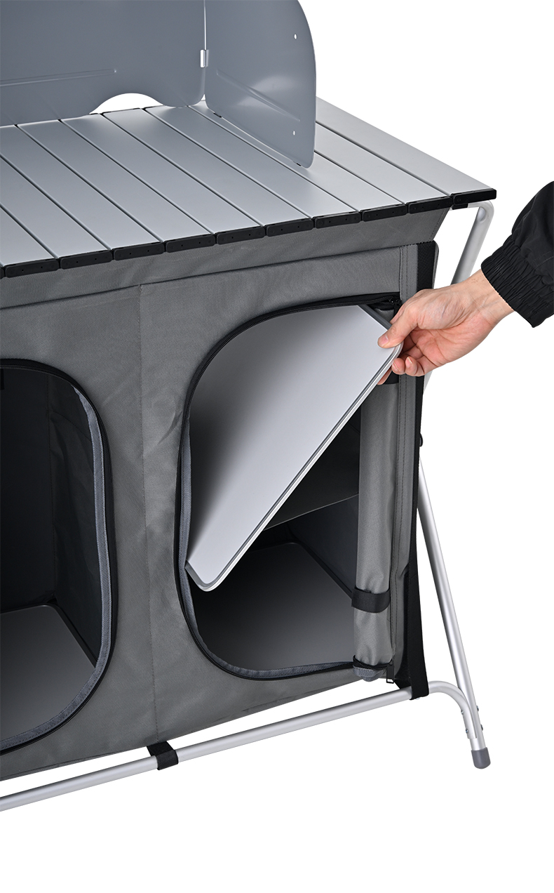 Aluminum Folding Outdoor Porta - đánh giá và giá Camping Cooking Table With Storage