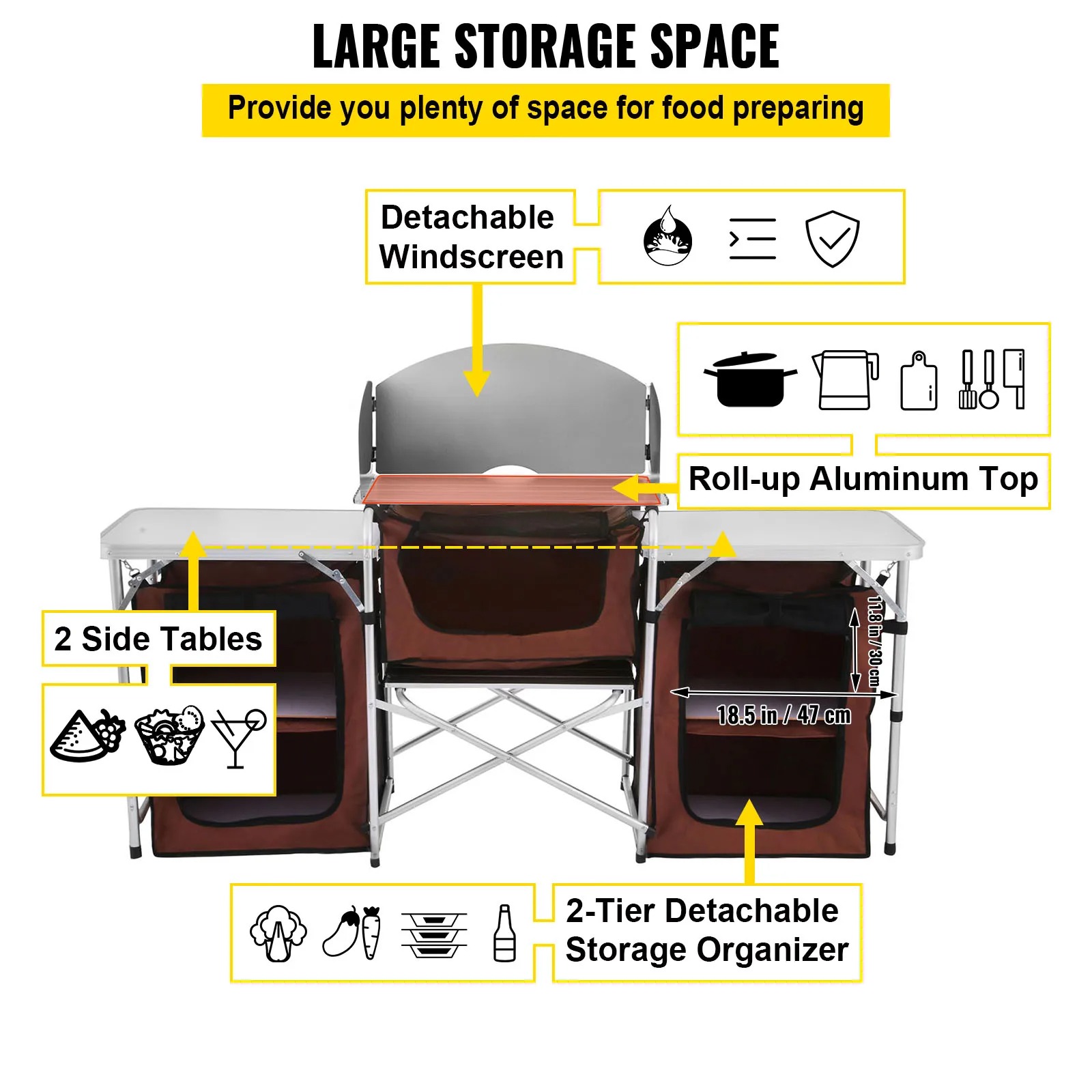 Singwinner Camping Outdoor Kit - đánh giá và giá Camping Cooking Table With Storage