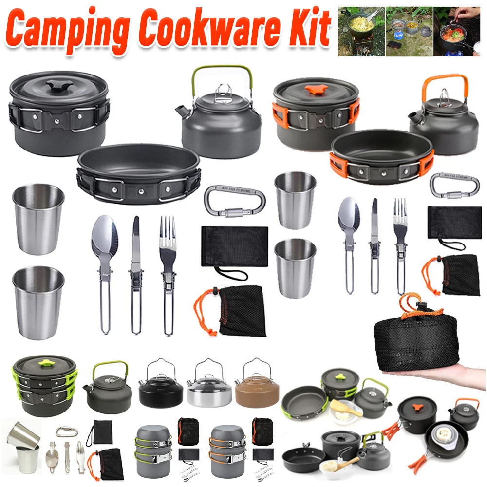 Camping Cookware Kit Kettle Po - đánh giá và giá Camping Cooking Pan