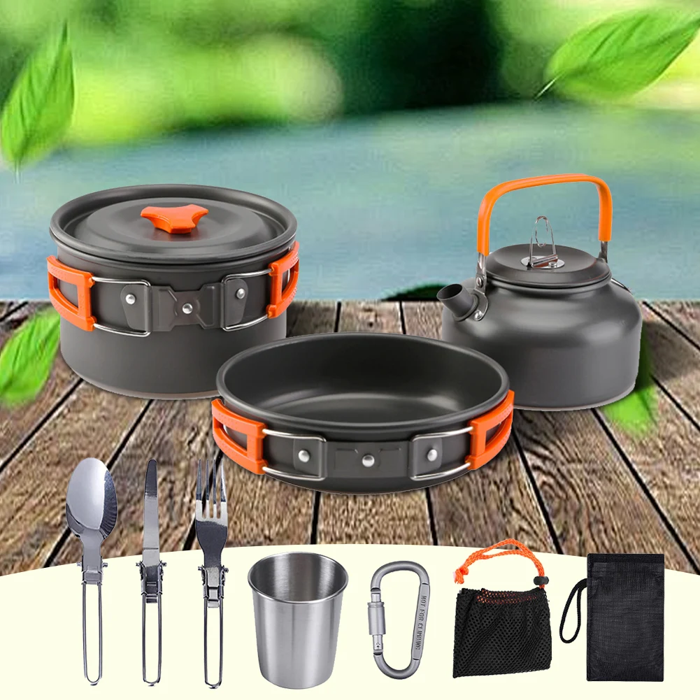 Camping Cookware Kit Kettle Po - đánh giá và giá Camping Cooking Pan
