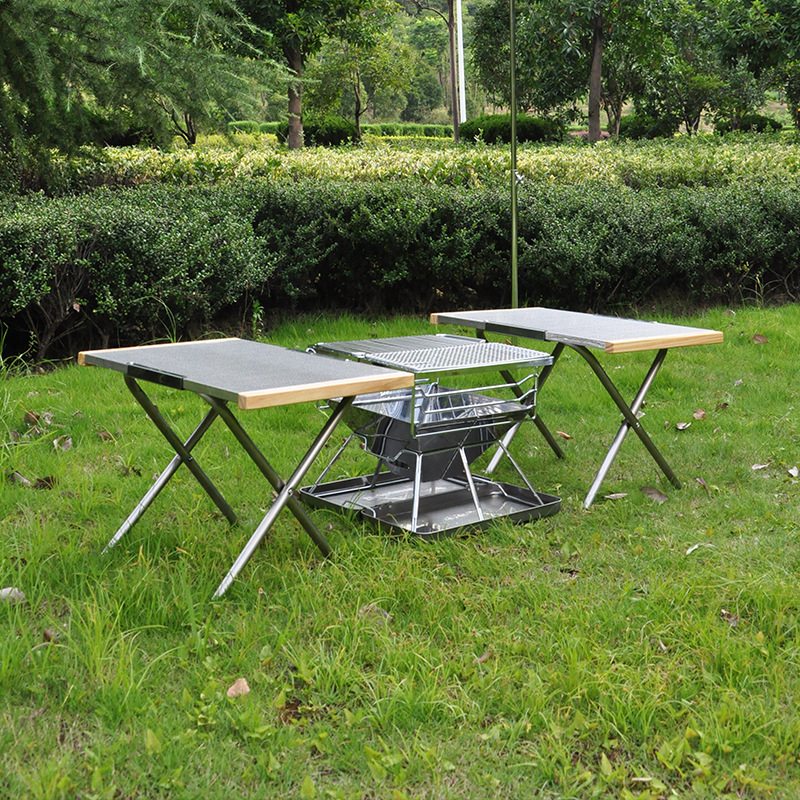 Outdoor Portable Stainless Ste - đánh giá và giá Camping Cooking Table With Storage